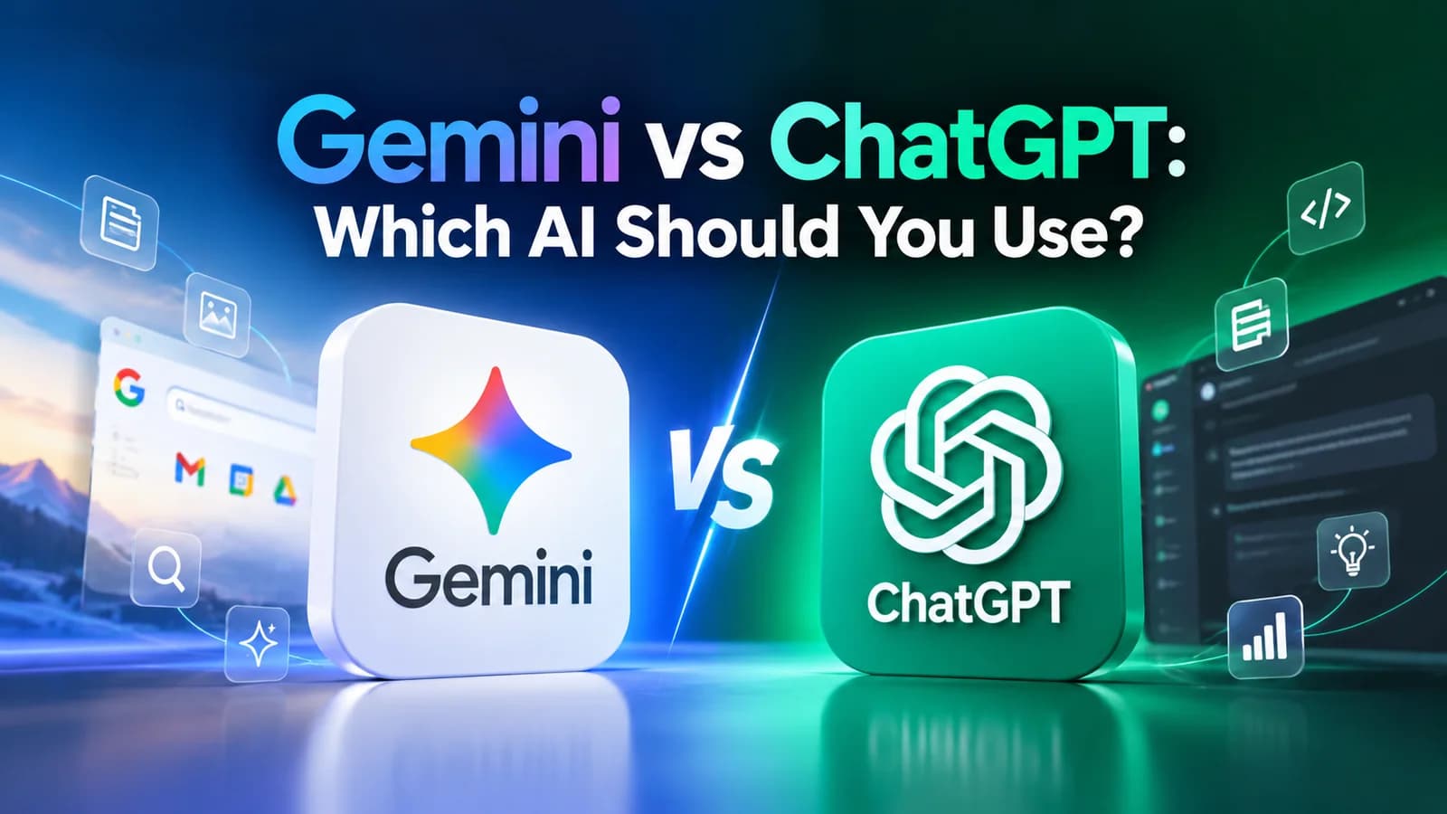 Gemini vs ChatGPT: Which AI Should You Use? — the Gemini and ChatGPT app icons side by side